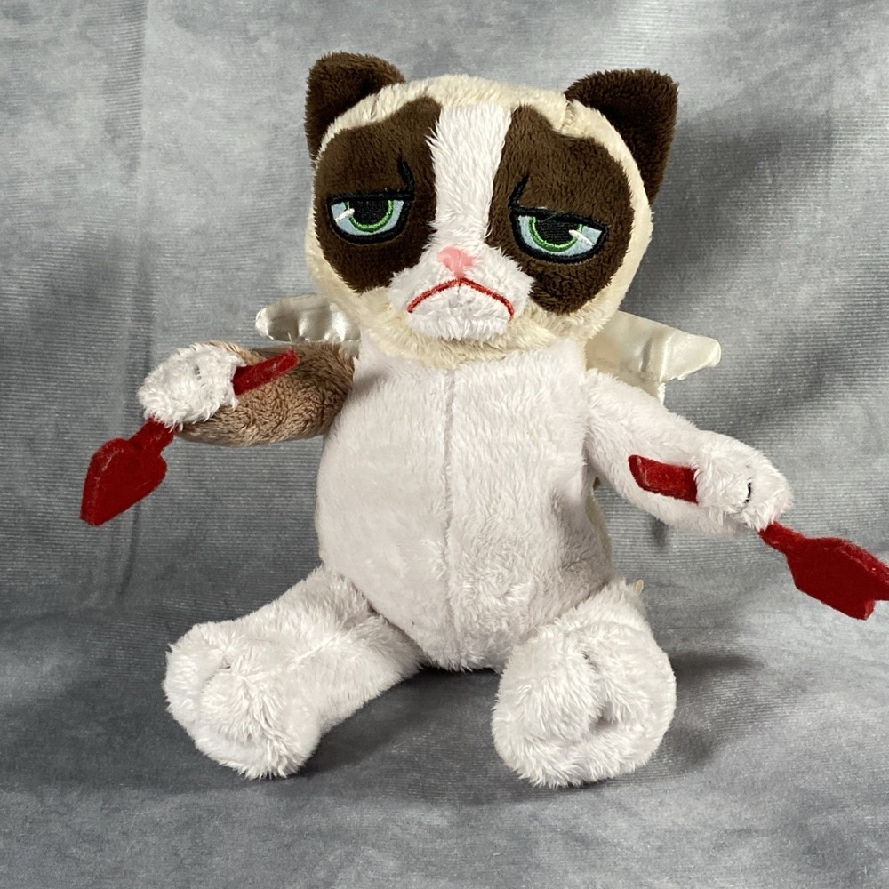Grumpy Cat Plush Stuffed Animal Soft‎ Toy Kitty Angel Wings Broken Arrow